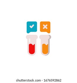 Blood Test Check Icon, Logo, Vector