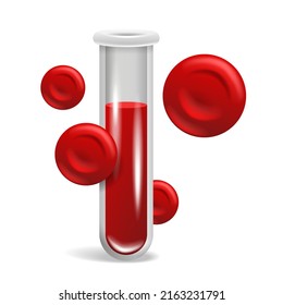 Blood Test - Complete Blood Count CBC Icon - Information About White And Red Cells And Concentration Of Hemoglobin And Hematocrit. Isolated Vector Illustration