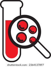 Blood test - Complete blood count CBC icon - information about white and red cells and concentration of hemoglobin and hematocrit. Isolated vector illustration