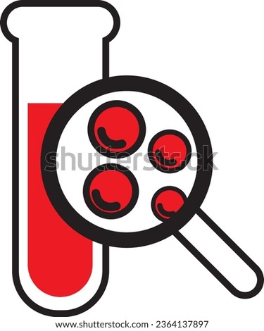 Blood test - Complete blood count CBC icon - information about white and red cells and concentration of hemoglobin and hematocrit. Isolated vector illustration