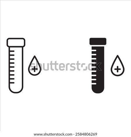 Blood test - Complete blood count CBC icon - information about white and red cells and concentration of hemoglobin and hematocrit. Isolated vector illustration
