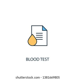 blood test concept 2 colored line icon. Simple yellow and blue element illustration. blood test concept outline symbol design