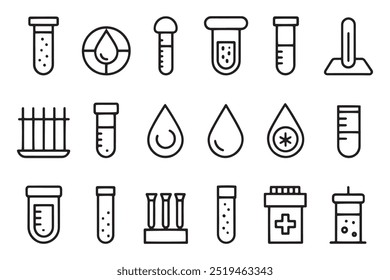 Concepto de prueba de sangre relacionado con el conjunto de iconos editables Ilustración vectorial plana sobre fondo blanco