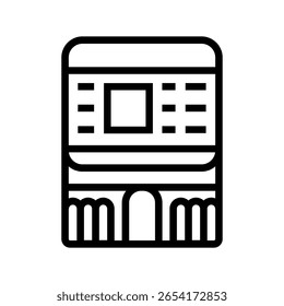 Icono de línea negra del dispositivo de la prueba de sangre para los proyectos digitales e impresos.  Iconos limpios mínimos para App y Sitios web. Iconos modernos y sencillos para UI UX y branding