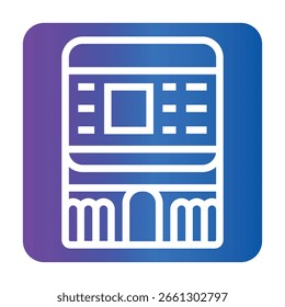 Icono plano de color del dispositivo de análisis de sangre para proyectos digitales e impresos.  Iconos limpios mínimos para App y Sitios web. Iconos modernos y sencillos para UI UX y branding