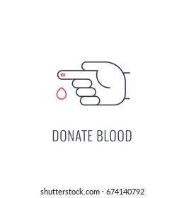 Blood test and donation line emblem