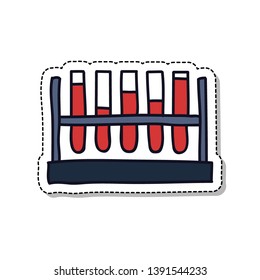 blood test doodle icon, vector illustration