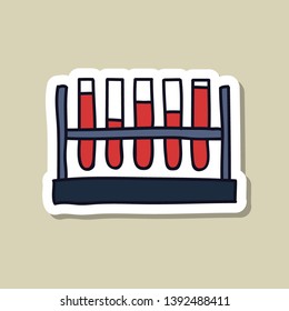 blood test doodle icon, vector illustration