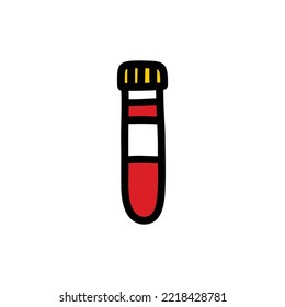 icono del doodle de prueba de sangre, ilustración del vector
