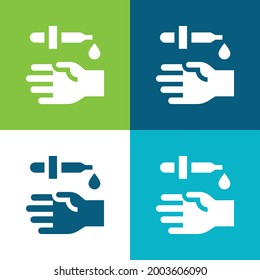 Bluttest Flat vier Farbe minimale Icon Set