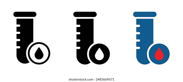 Iconos planos del vector del análisis de sangre