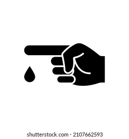 vectores de icono de glifo de análisis de sangre aislados en fondo blanco