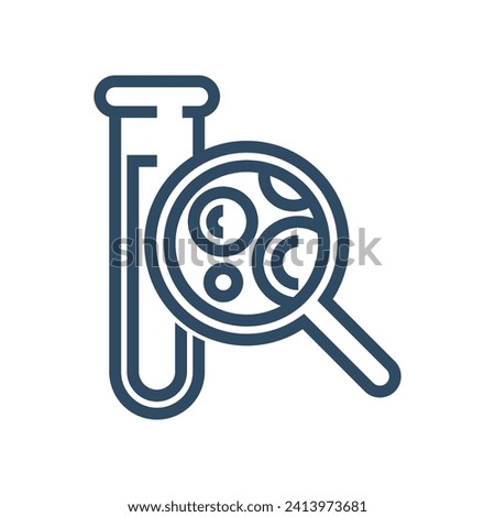 Blood test icon in bold line - Complete blood count CBC icon - information about white and red cells and concentration of hemoglobin and hematocrit