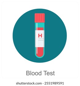 Blood Test and test icon concept