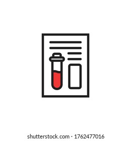 Diseño de icono de prueba de sangre aislado en fondo blanco