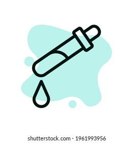 icono del análisis de sangre. caída de la ilustración del vector sanguíneo. Esquema minimalista sobre fondo blanco.