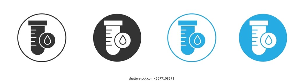 Blood test icon in editable flat vector in black and white