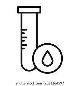 Blood test icon Flat simple outline