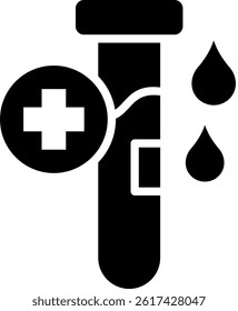 Blood Test Icon Glyph Vector Illustration
