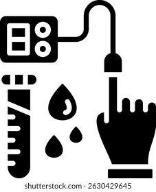 Icono de análisis de sangre Ilustración vectorial de glifos