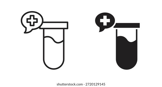 Ilustración de ícono de prueba de sangre, Vector de línea delgada, signo de Diseño web,