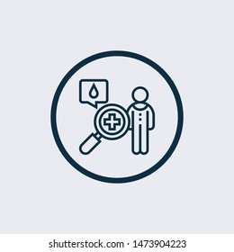Blood test icon isolated on white background. Blood test icon simple sign. Blood test icon trendy and modern symbol for graphic and web design. Blood test icon flat vector illustration for logo, web, 