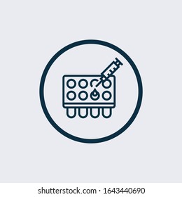 Blood test icon isolated on white background. Blood test icon simple sign