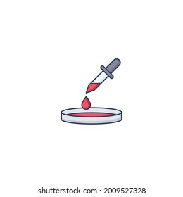 Icono de prueba de sangre aislado en fondo blanco