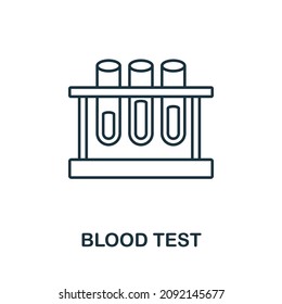 Blood Test icon. Line element from bioengineering collection. Linear Blood Test icon sign for web design, infographics and more.