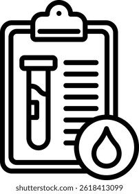 Blood Test Icon Line Vector Illustration