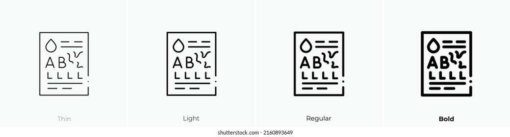 blood test icon. Linear style sign isolated on white background. Vector illustration.