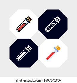 Blood Test Icon Logo Vector Illustration. with four styles, outline, filled outline, flat and glyph. template for website and company