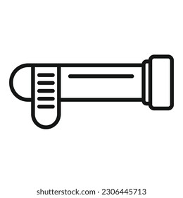 Vector de contorno de icono de prueba de sangre. Prueba de Corona. Comprobar ejemplo