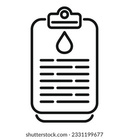 Blood test icon outline vector. Result dna. Trial data