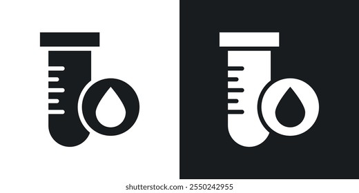 Blood test icon pack in black color.