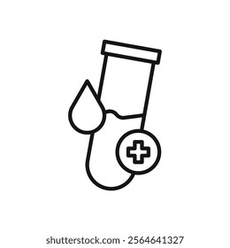 Blood test icon Simple thin line flat symbol