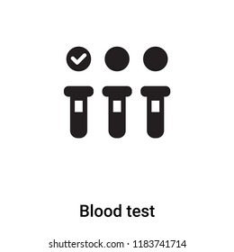 Blood test icon vector isolated on white background, logo concept of Blood test sign on transparent background, filled black symbol