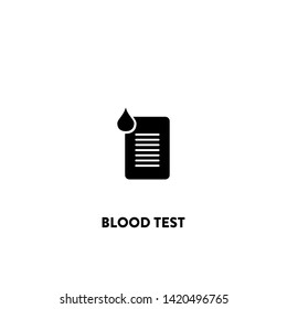blood test icon vector. blood test sign on white background. 