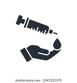 icono de prueba de sangre. Vector. Golpe editable. signo de estilo lineal para uso Diseño web, logotipo. Ilustración de símbolo.