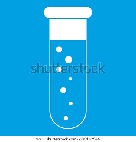 Blood test icon white isolated on blue background vector illustration