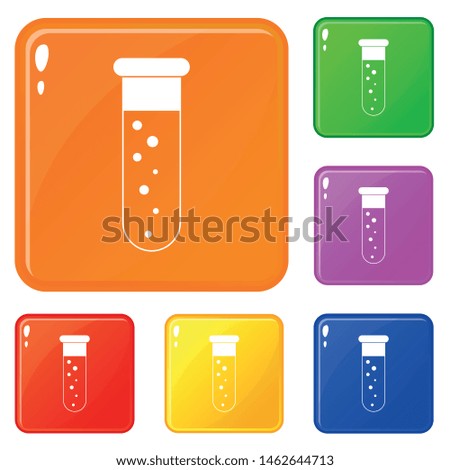 Blood test icons set collection vector 6 color isolated on white background