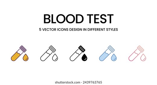 Iconos de análisis de sangre conjunto ilustración vectorial. vector stock,