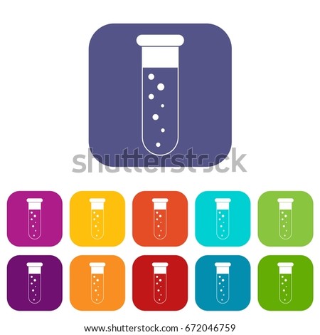 Blood test icons set vector illustration in flat style In colors red, blue, green and other