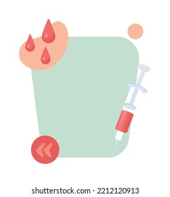 Blood test importance quote textbox with flat objects. Health checkup. Medical examination. Speech bubble with editable cartoon illustration. Creative quotation isolated on white background