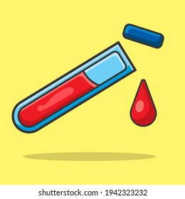 análisis de sangre ilustración vectorial de dibujos animados aislados en estilo plano
