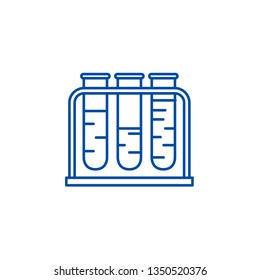Blood test line icon concept. Blood test flat  vector symbol, sign, outline illustration.