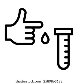 Blood Test Line Icon Design For Personal And Commercial Use