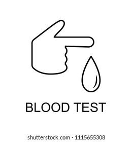 blood test line icon. Element of medicine icon with name for mobile concept and web apps. Thin line blood test icon can be used for web and mobile on white background