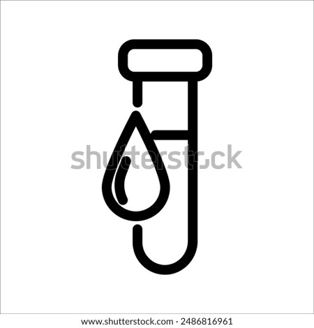 Blood Test Line Icon. Example of a Laboratory Research Linear Pictogram. Medical Examination Blood Outline Icon. Editable stroke. Isolated Vector.