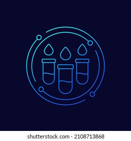 Symbol der Bluttestlinie, Teströhren und Bluttropfen